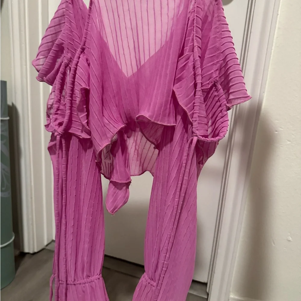 ZARA Ruffled Pleated Top - Picture 5 of 6
